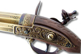 PISTOLA DE 3 CAÑONES GIRATORIOS BRONCE, FRANCIA S. XVIII