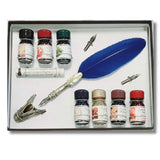 JUEGO DE ESCRITURA CON PLUMA, PORTAPLUMA, 7 TINTAS AROMATICAS Y 2 PUNTAS