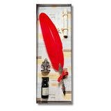 JUEGO ESCRITURA CON PLUMA PORTAPLUMA FLOR DE LIS Y TINTA