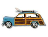 1949 GREEN FORD WAGON CAR W/TWO SURFBOARDS