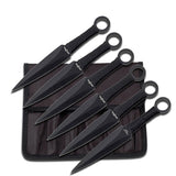 6 CUCHILLOS ARROJADIZOS NEGROS 16.5 CM.