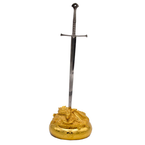 MINI ESPADA ANDURIL 30.5 CMS CON  PEANA MUSICAL DE SMAUG