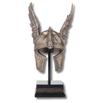 Estatua de resina mitología nórdica. Guerrero invencible, con su casco dorado alado